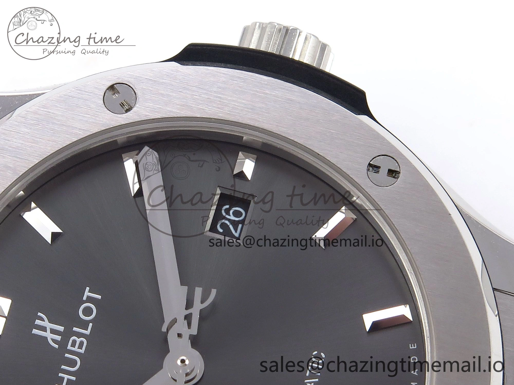Fusion 42mm SS JJF 1:1 Best Edition Gray Dial on Black Gummy Leather Strap Timeless 6704