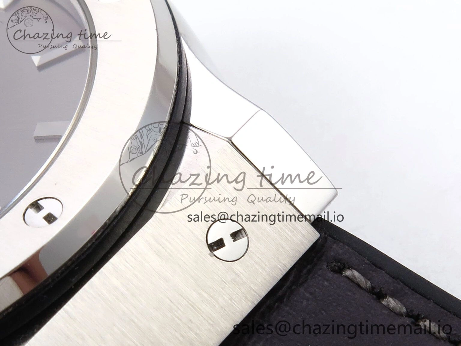 Fusion 42mm SS JJF 1:1 Best Edition Gray Dial on Black Gummy Leather Strap Timeless 6704