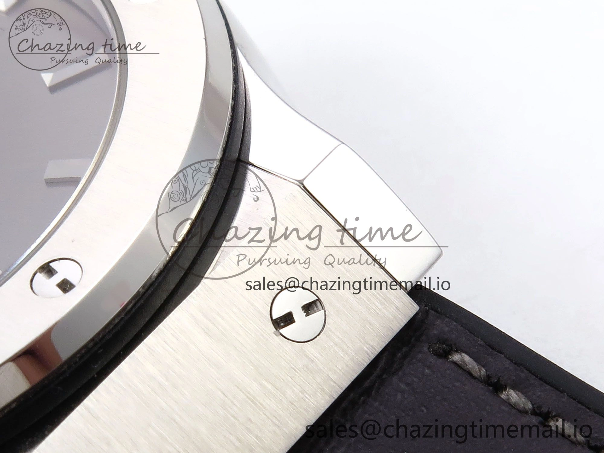 Fusion 42mm SS JJF 1:1 Best Edition Gray Dial on Black Gummy Leather Strap Timeless 6704