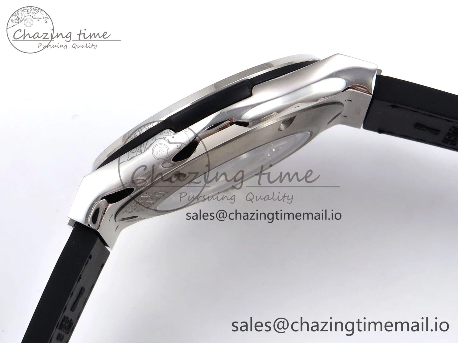 Fusion 42mm SS JJF 1:1 Best Edition Gray Dial on Black Gummy Leather Strap Timeless 6704