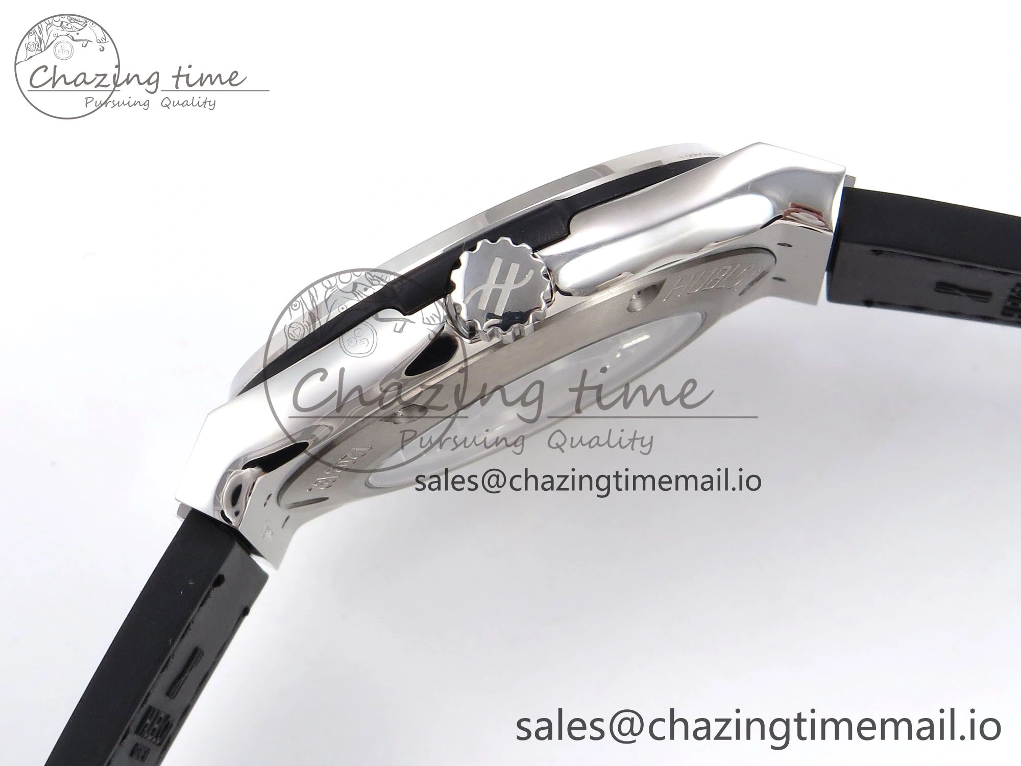Fusion 42mm SS JJF 1:1 Best Edition Gray Dial on Black Gummy Leather Strap Timeless 6704
