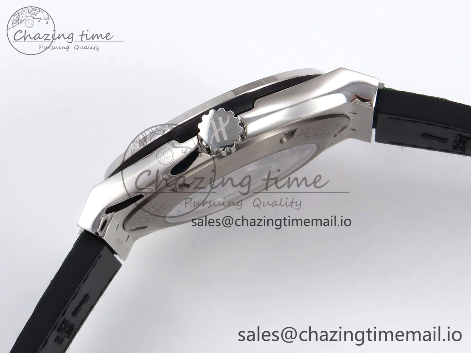 Fusion 42mm SS JJF 1:1 Best Edition Green Dial on Green Gummy Leather Strap FashionForward 6708
