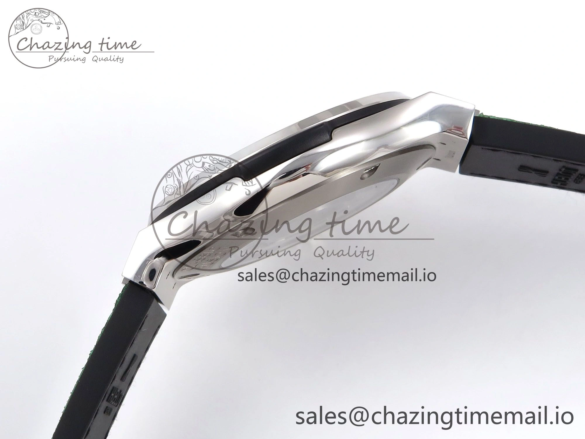 Fusion 42mm SS JJF 1:1 Best Edition Green Dial on Green Gummy Leather Strap FashionForward 6708