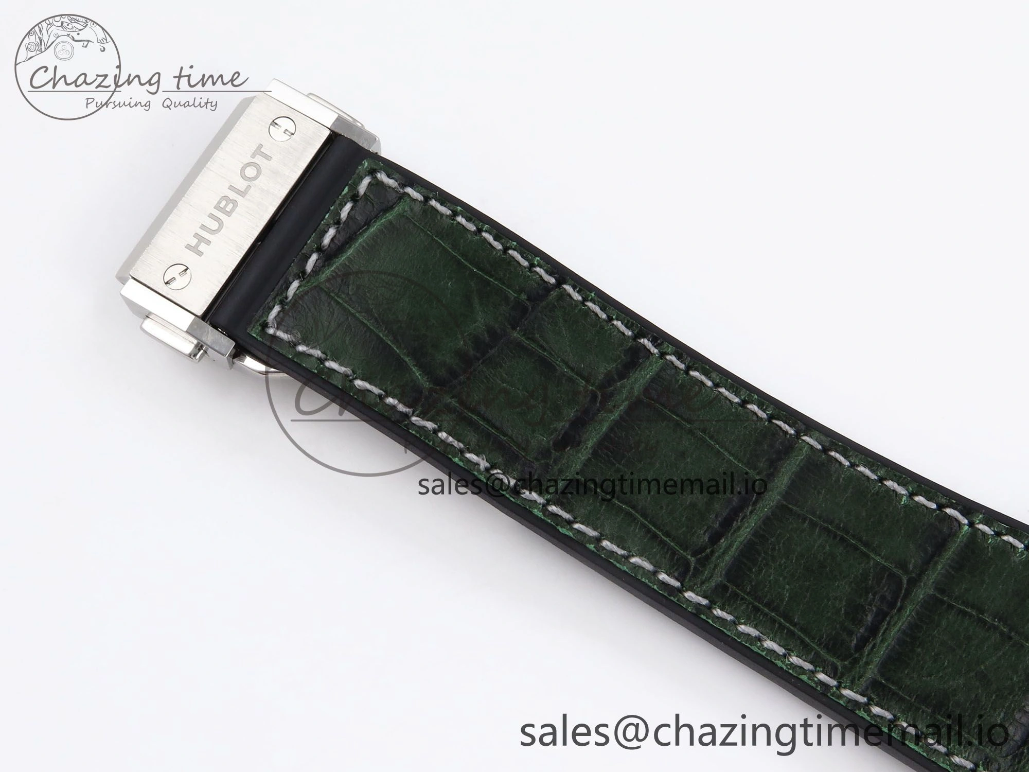 Fusion 42mm SS JJF 1:1 Best Edition Green Dial on Green Gummy Leather Strap FashionForward 6708