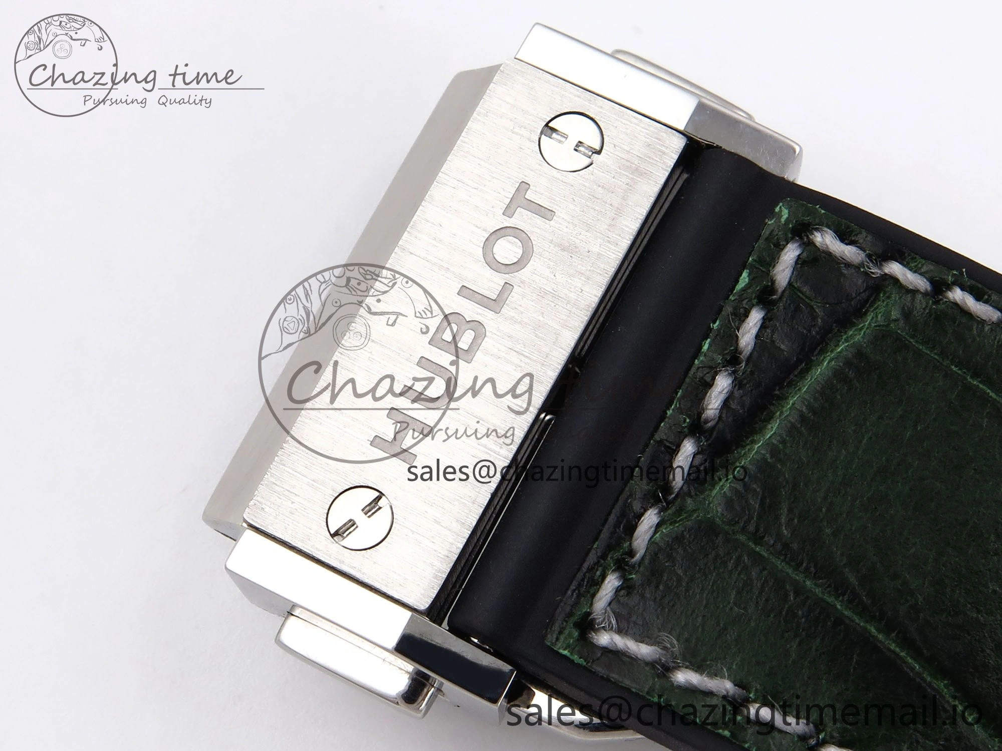 Fusion 42mm SS JJF 1:1 Best Edition Green Dial on Green Gummy Leather Strap FashionForward 6708