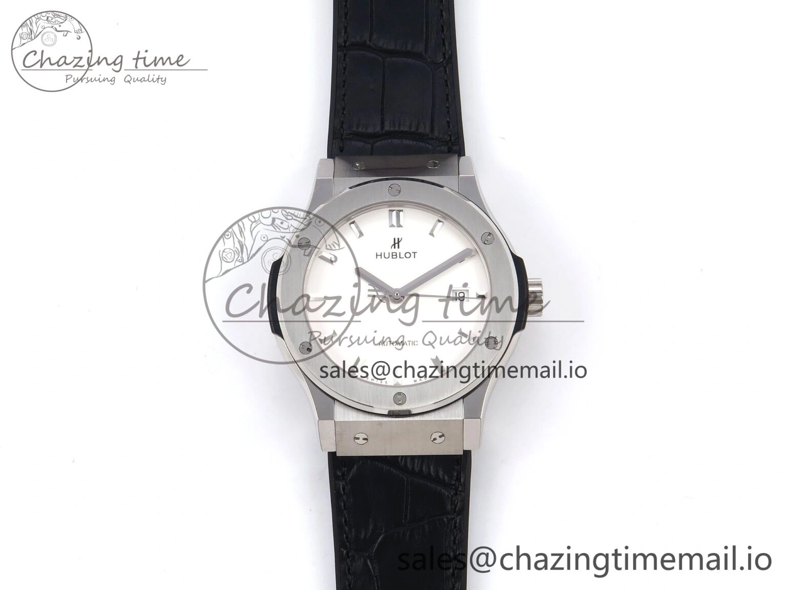 Fusion 42mm SS JJF 1:1 Best Edition White Dial on Black Gummy Leather Strap UrbanChic 6707