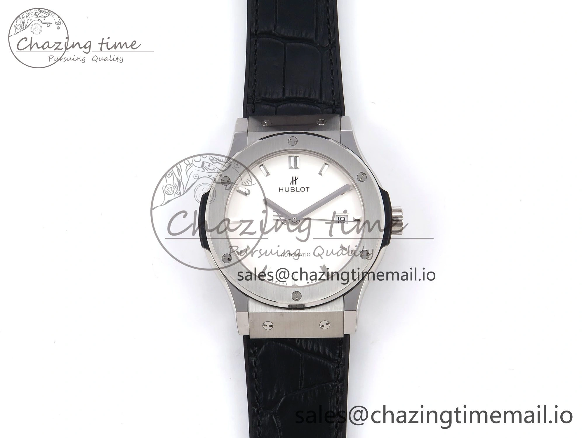 Fusion 42mm SS JJF 1:1 Best Edition White Dial on Black Gummy Leather Strap UrbanChic 6707