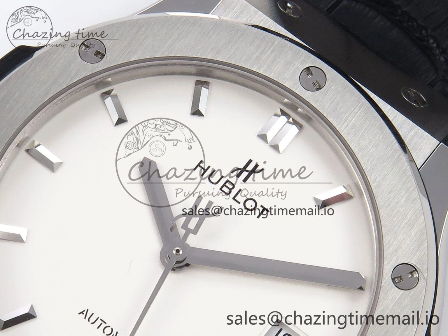 Fusion 42mm SS JJF 1:1 Best Edition White Dial on Black Gummy Leather Strap UrbanChic 6707