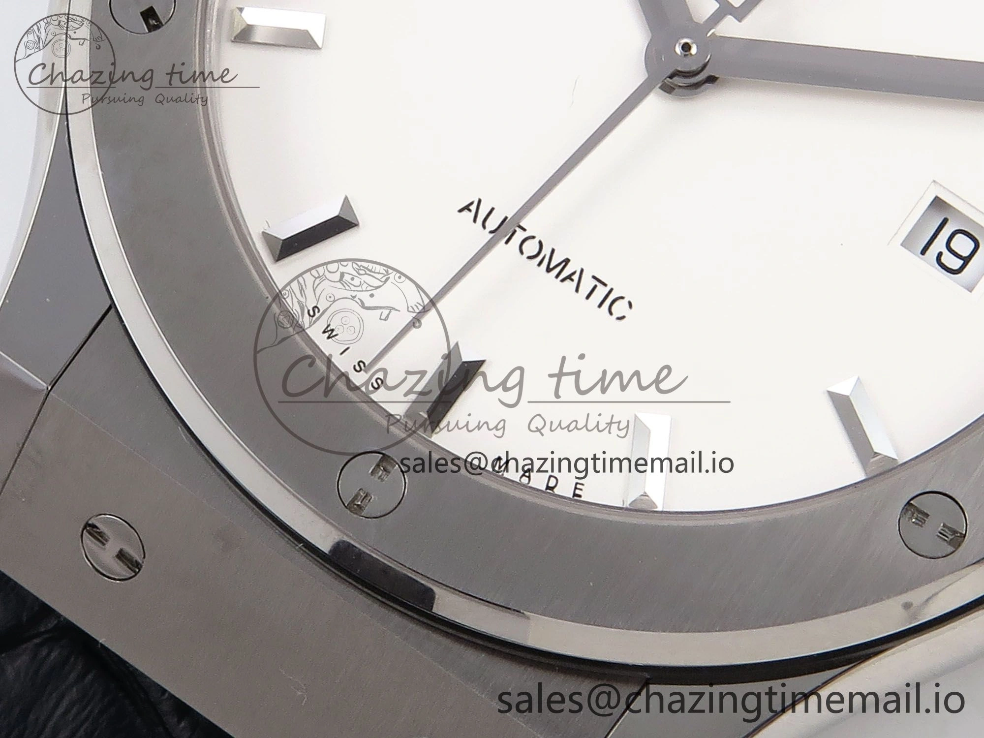 Fusion 42mm SS JJF 1:1 Best Edition White Dial on Black Gummy Leather Strap UrbanChic 6707