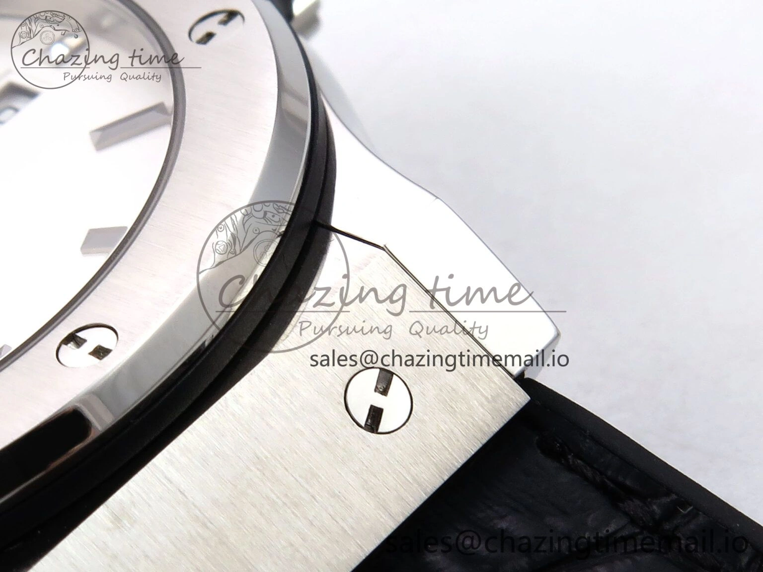 Fusion 42mm SS JJF 1:1 Best Edition White Dial on Black Gummy Leather Strap UrbanChic 6707