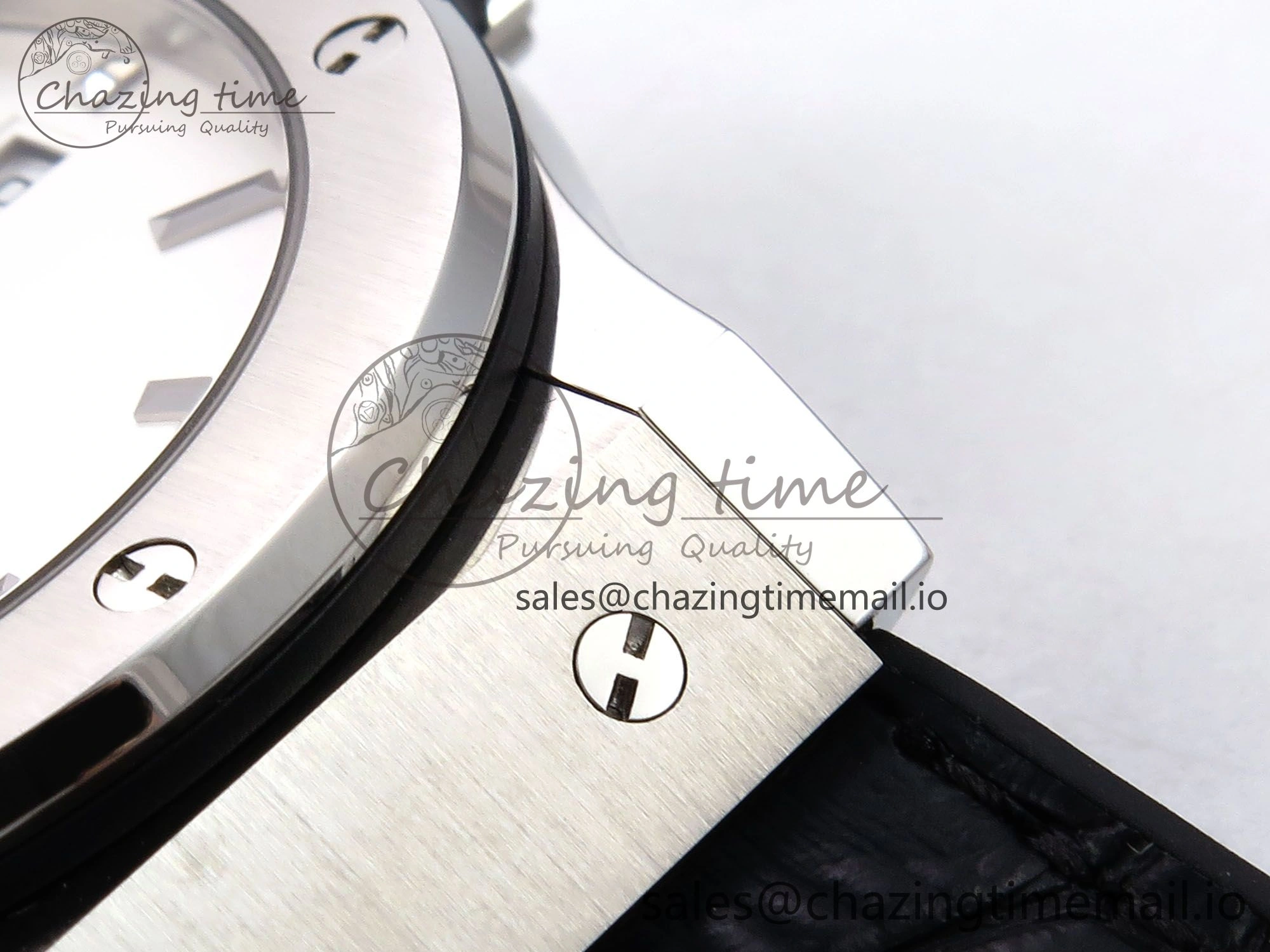 Fusion 42mm SS JJF 1:1 Best Edition White Dial on Black Gummy Leather Strap UrbanChic 6707