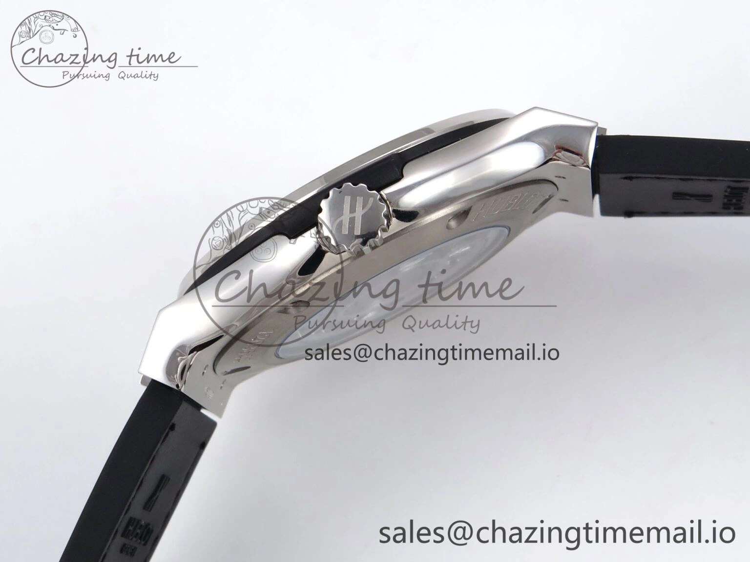 Fusion 42mm SS JJF 1:1 Best Edition White Dial on Black Gummy Leather Strap UrbanChic 6707