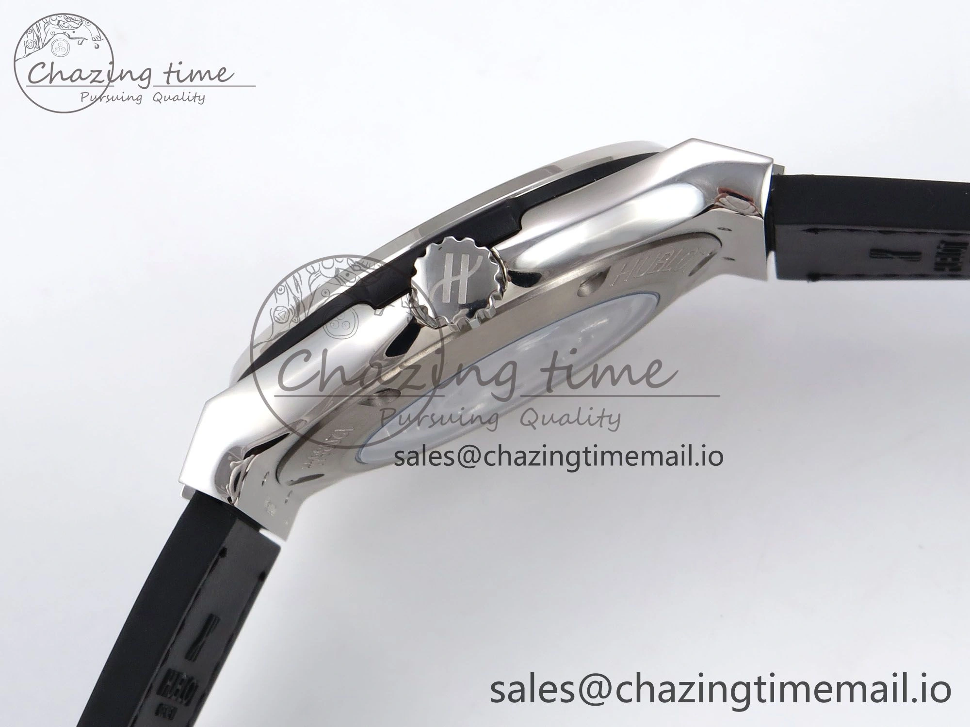 Fusion 42mm SS JJF 1:1 Best Edition White Dial on Black Gummy Leather Strap UrbanChic 6707