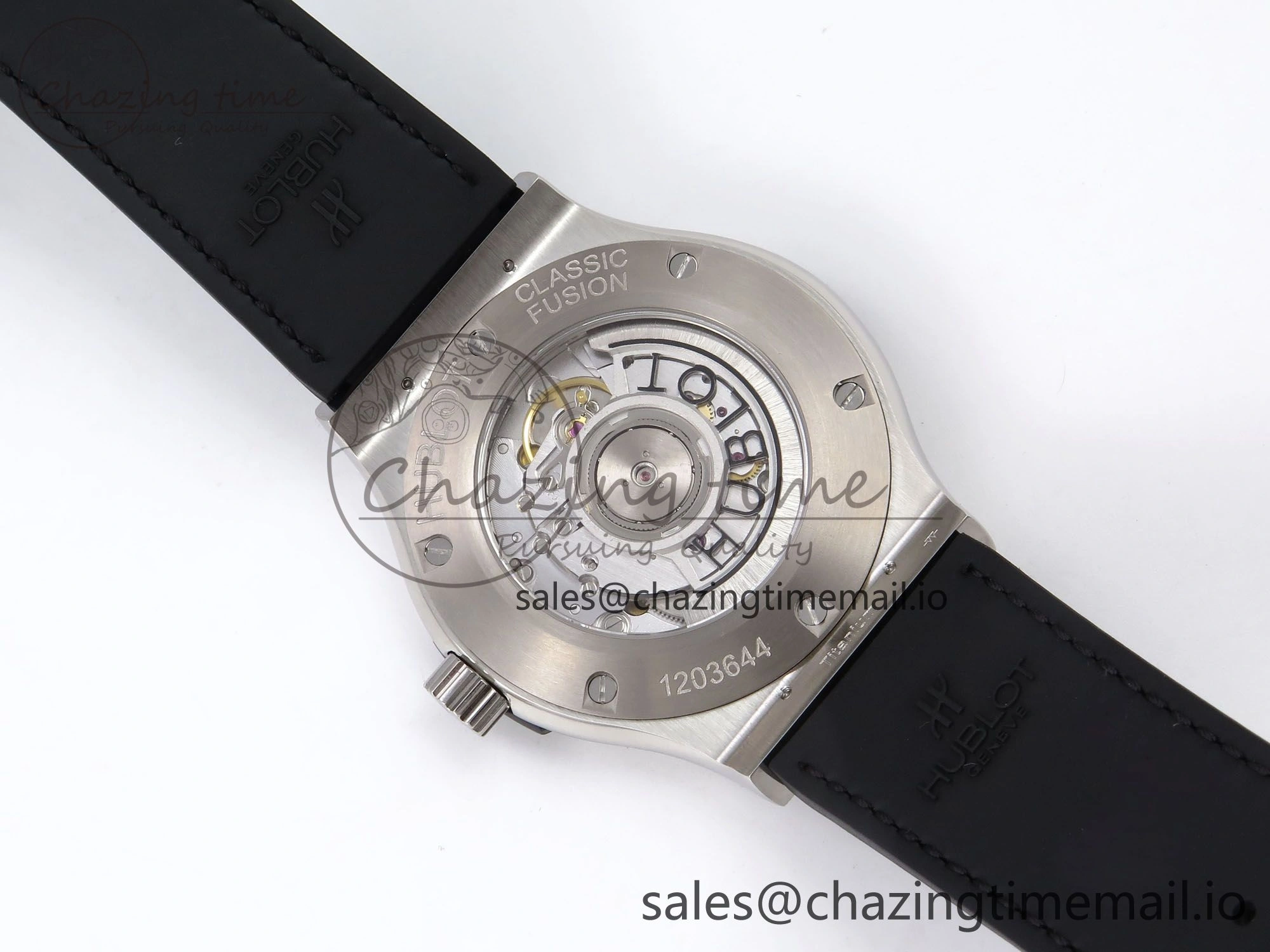 Fusion 42mm SS JJF 1:1 Best Edition White Dial on Black Gummy Leather Strap UrbanChic 6707