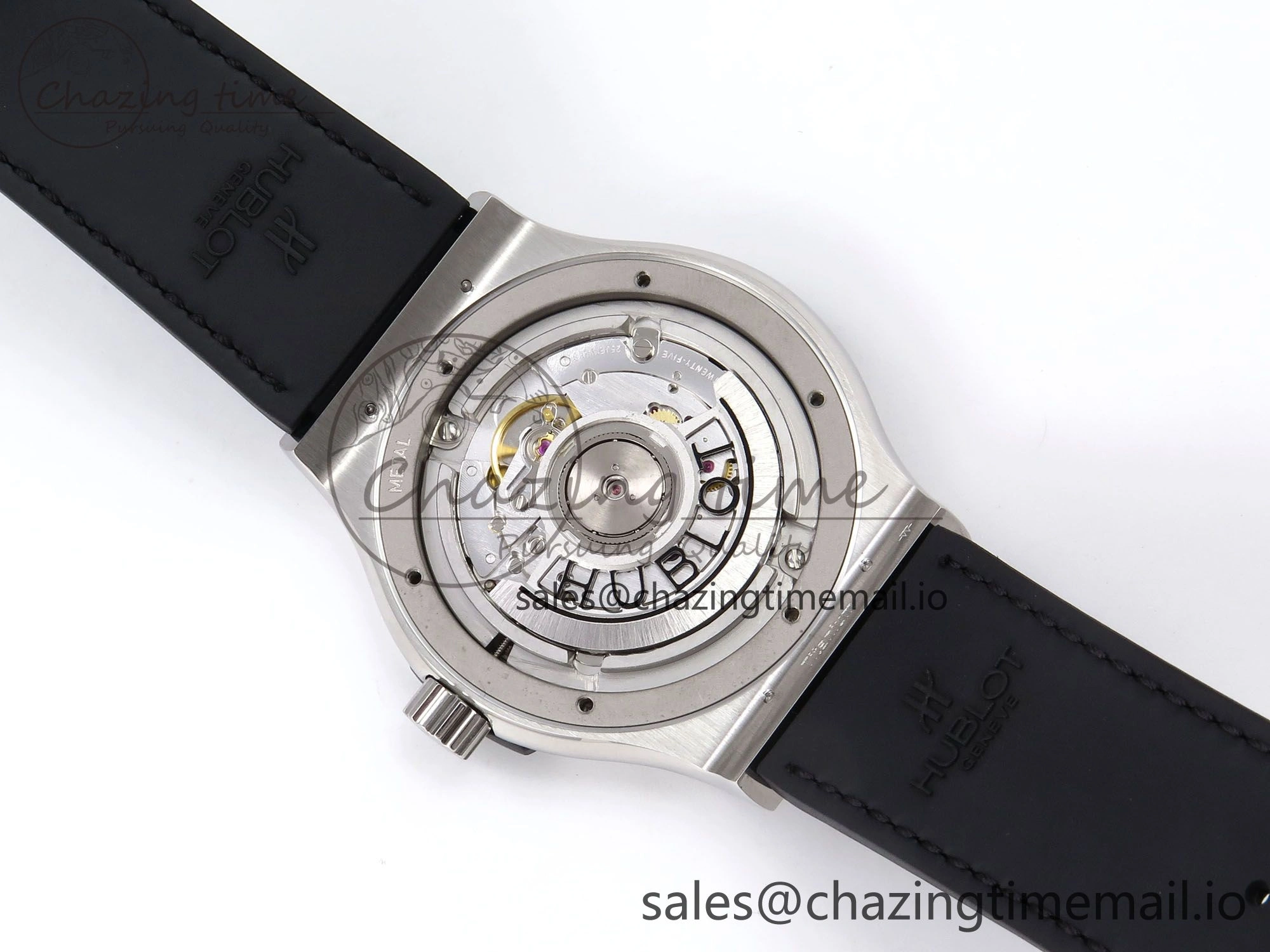 Fusion 42mm SS JJF 1:1 Best Edition White Dial on Black Gummy Leather Strap UrbanChic 6707