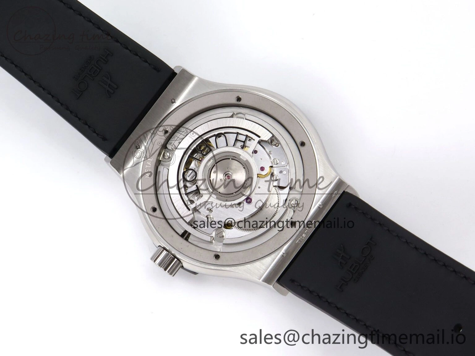 Fusion 42mm SS JJF 1:1 Best Edition White Dial on Black Gummy Leather Strap UrbanChic 6707