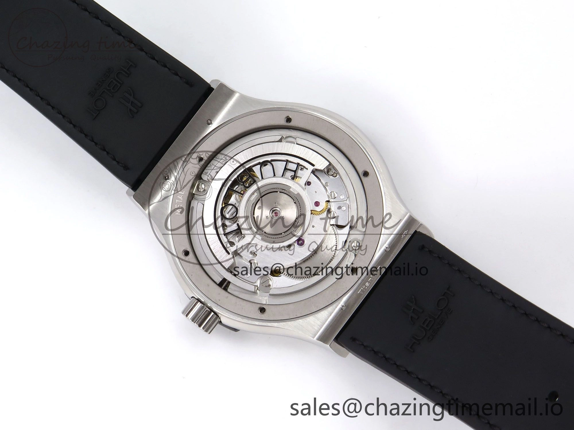 Fusion 42mm SS JJF 1:1 Best Edition White Dial on Black Gummy Leather Strap UrbanChic 6707