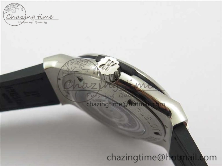 Fusion 42mm SS Paved Diamonds Bezel B50F Black Dial On Gummy Strap A GoAnywhere 6788
