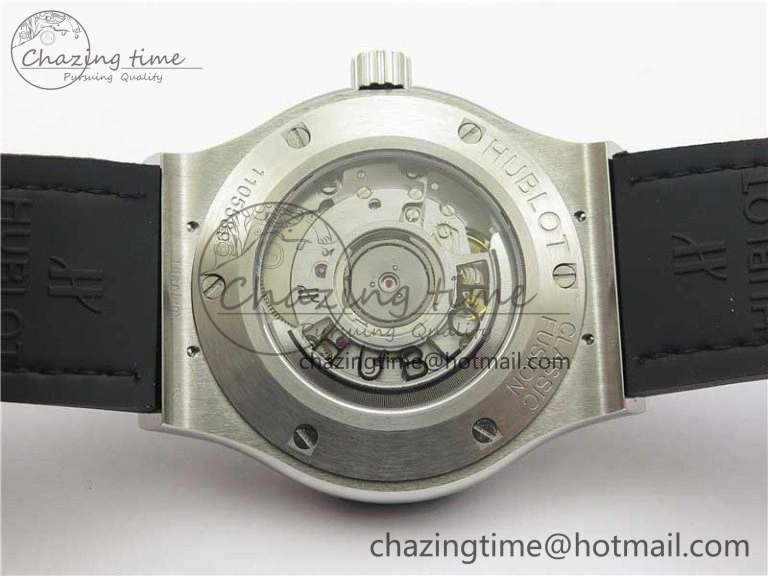 Fusion 42mm SS Paved Diamonds Bezel B50F Blue Dial On Gummy Strap A Durable 6787