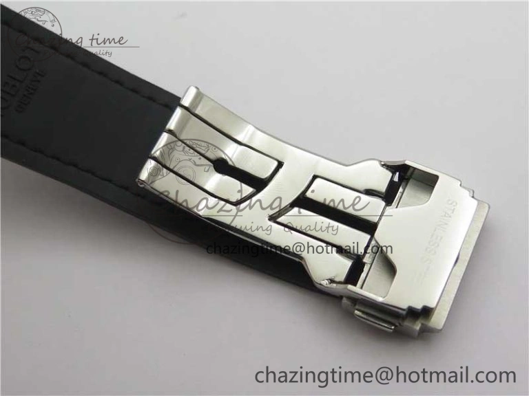 Fusion 42mm SS Paved Diamonds Bezel B50F Blue Dial On Gummy Strap A Durable 6787