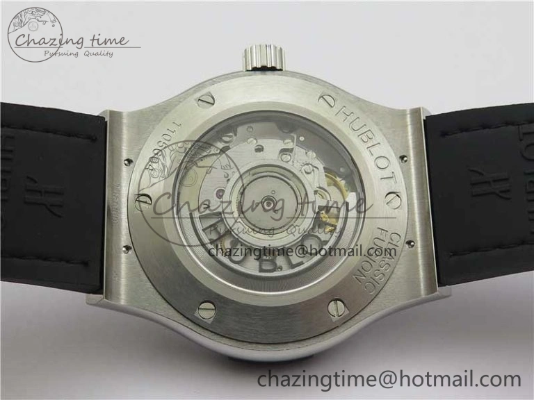 GoodFit Fusion 42mm SS Paved Diamonds Case Bezel B50F Black Dial On Gummy Strap A 6785