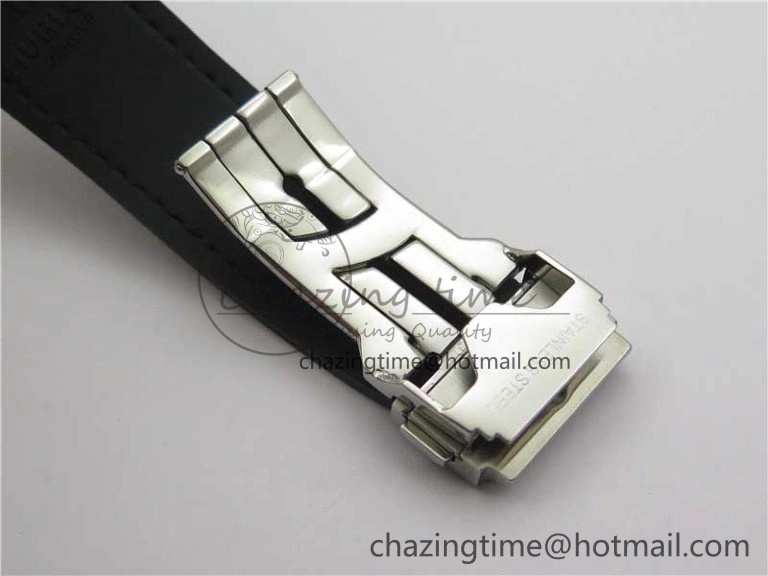 GoodFit Fusion 42mm SS Paved Diamonds Case Bezel B50F Black Dial On Gummy Strap A 6785