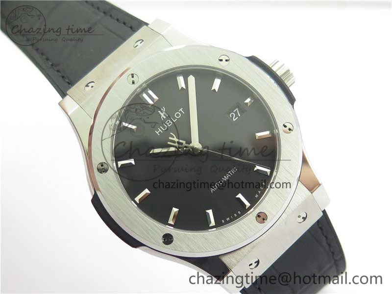 Fusion 42mm SS WWF 1:1 Best Edition Black Dial On Gummy Strap Asian HB TechFriendly 6792