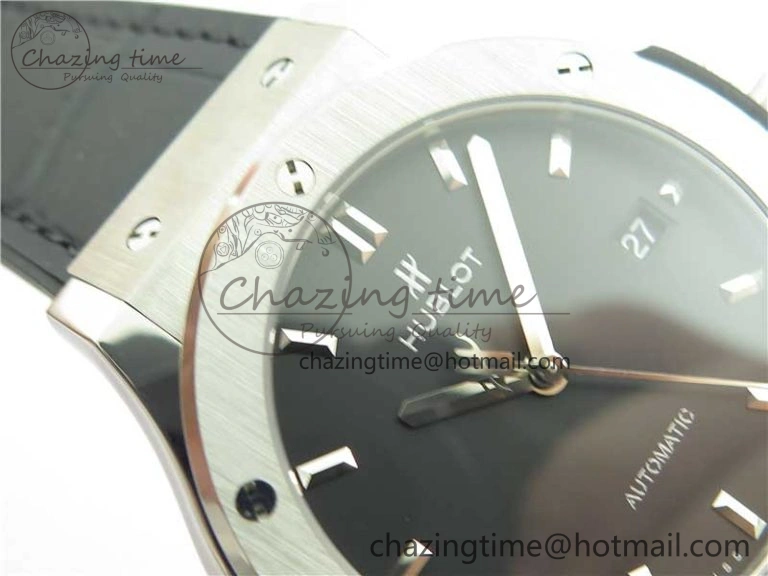 Fusion 42mm SS WWF 1:1 Best Edition Black Dial On Gummy Strap Asian HB TechFriendly 6792