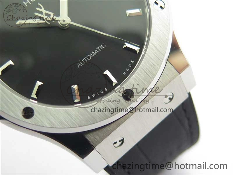 Fusion 42mm SS WWF 1:1 Best Edition Black Dial On Gummy Strap Asian HB TechFriendly 6792