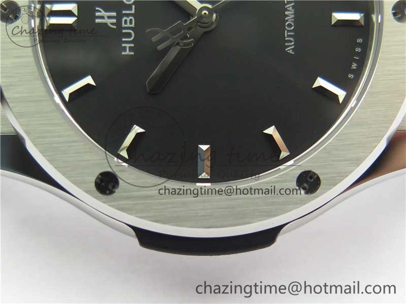 Fusion 42mm SS WWF 1:1 Best Edition Black Dial On Gummy Strap Asian HB TechFriendly 6792