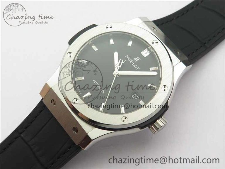Fusion 42mm SS WWF 1:1 Best Edition Black Dial On Gummy Strap Asian HB TechFriendly 6792