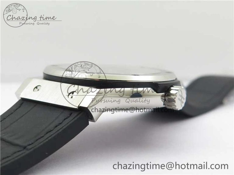 Fusion 42mm SS WWF 1:1 Best Edition Black Dial On Gummy Strap Asian HB TechFriendly 6792