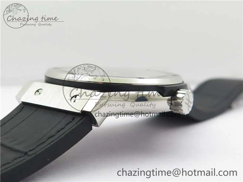 Fusion 42mm SS WWF 1:1 Best Edition Black Dial On Gummy Strap Asian HB TechFriendly 6792