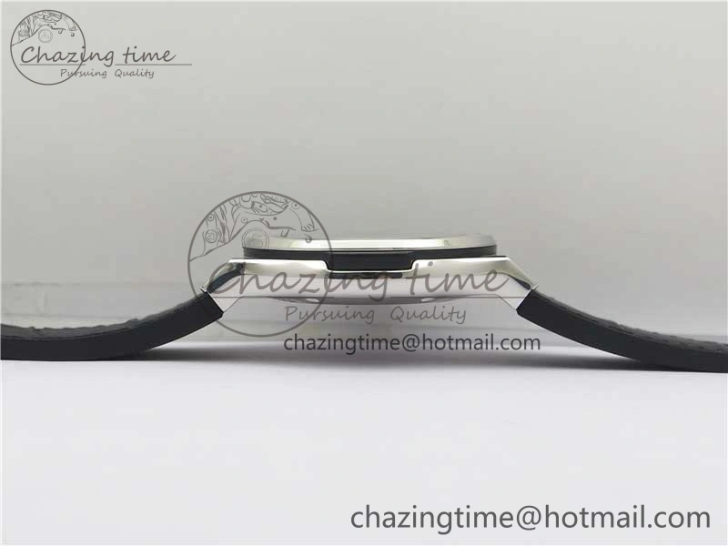 Fusion 42mm SS WWF 1:1 Best Edition Black Dial On Gummy Strap Asian HB TechFriendly 6792