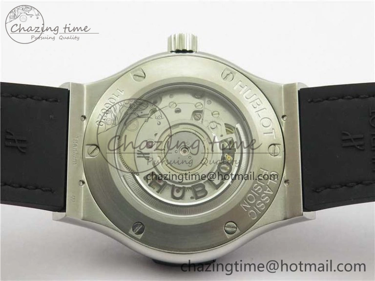 Fusion 42mm SS WWF 1:1 Best Edition Black Dial On Gummy Strap Asian HB TechFriendly 6792