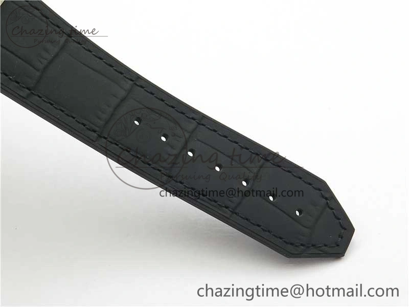 Fusion 42mm SS WWF 1:1 Best Edition Black Dial On Gummy Strap Asian HB TechFriendly 6792