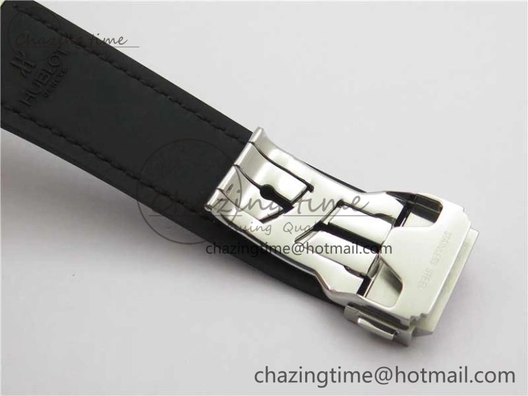 Fusion 42mm SS WWF 1:1 Best Edition Black Dial On Gummy Strap Asian HB TechFriendly 6792