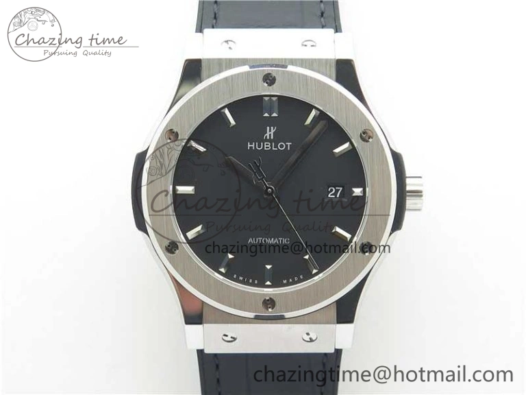 Fusion 42mm SS WWF 1:1 Best Edition Black Dial On Gummy Strap Asian HB TechFriendly 6792