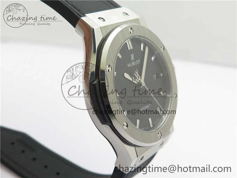 Fusion 42mm SS WWF 1:1 Best Edition Black Dial On Gummy Strap Asian HB TechFriendly 6792