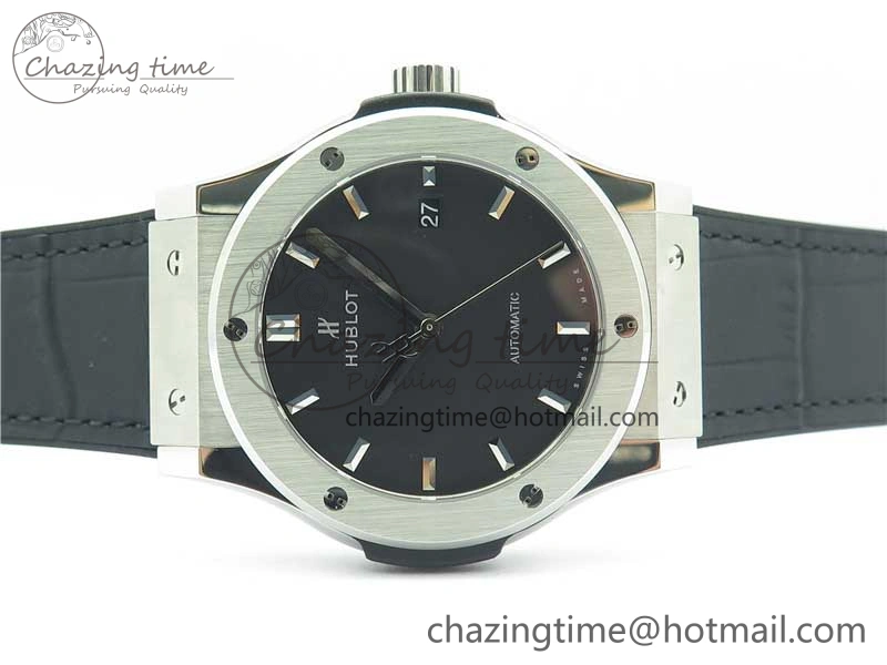 Fusion 42mm SS WWF 1:1 Best Edition Black Dial On Gummy Strap Asian HB TechFriendly 6792