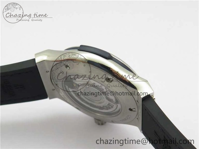 Popular Fusion 42mm SS WWF 1:1 Best Edition Blue Dial On Gummy Strap Asian HB 6790