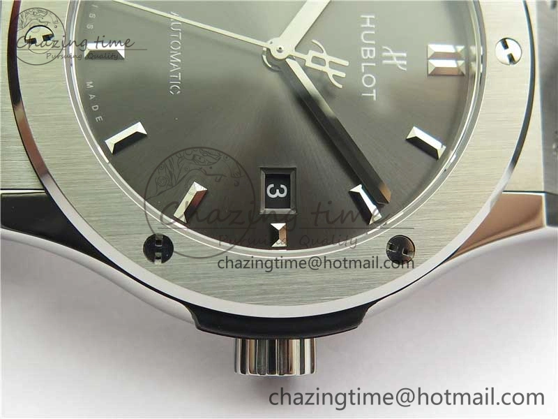 Fusion 42mm SS WWF 1:1 Best Edition Gray Dial On Gummy Strap Asian HB Practical 6791