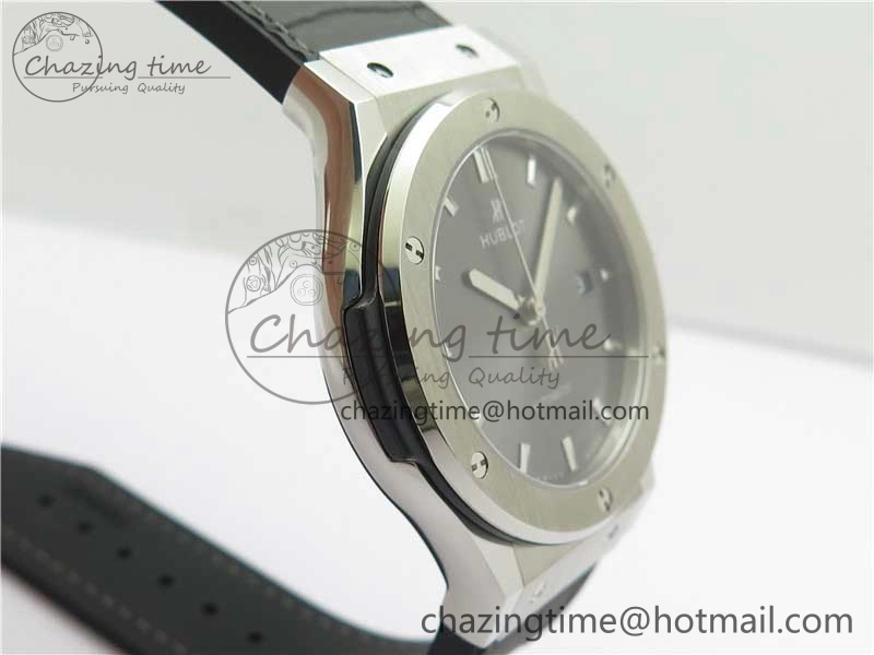 Fusion 42mm SS WWF 1:1 Best Edition Gray Dial On Gummy Strap Asian HB Practical 6791