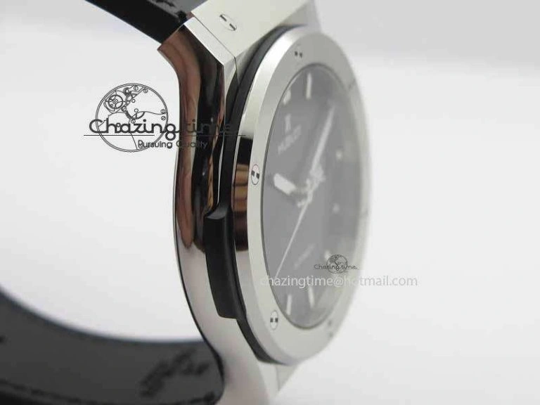 WrinkleFree Fusion 42mm Titanium JJF 1:1 Best Edition Black Dial On Gummy Strap A2892 V 6955