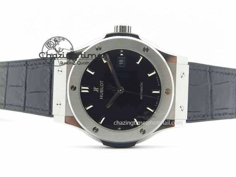 WrinkleFree Fusion 42mm Titanium JJF 1:1 Best Edition Black Dial On Gummy Strap A2892 V 6955