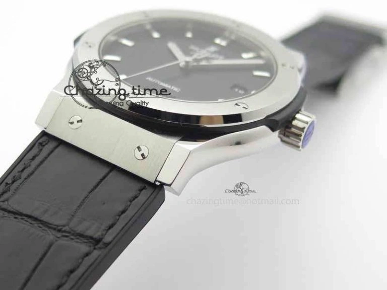 WrinkleFree Fusion 42mm Titanium JJF 1:1 Best Edition Black Dial On Gummy Strap A2892 V 6955