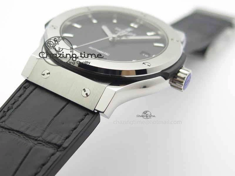 WrinkleFree Fusion 42mm Titanium JJF 1:1 Best Edition Black Dial On Gummy Strap A2892 V 6955