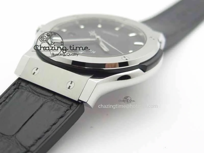 WrinkleFree Fusion 42mm Titanium JJF 1:1 Best Edition Black Dial On Gummy Strap A2892 V 6955