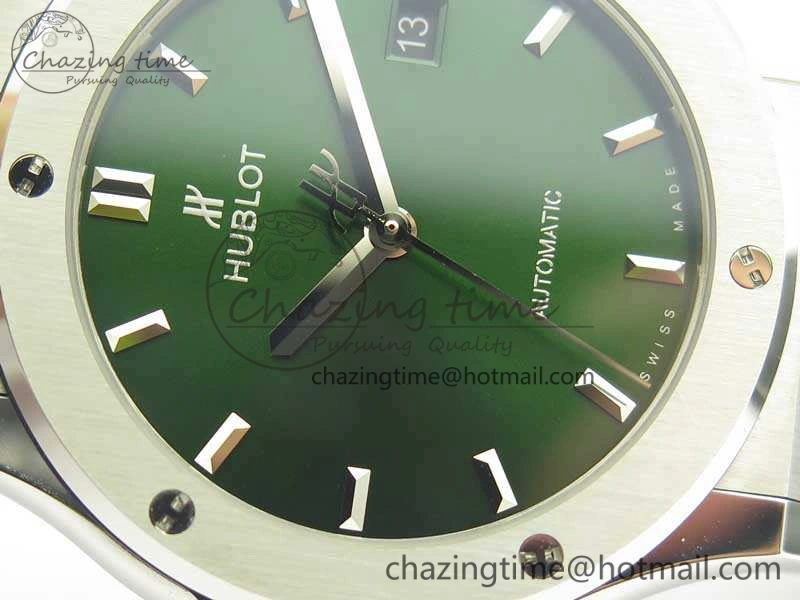 Fusion 42mm Titanium JJF 1:1 Best Edition Green Dial On Gummy Strap A2892 V BestValue 6905