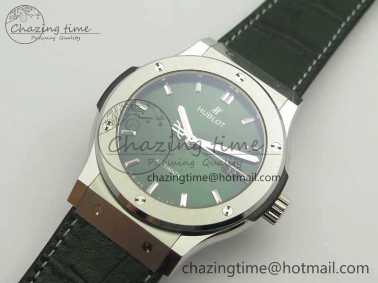 Fusion 42mm Titanium JJF 1:1 Best Edition Green Dial On Gummy Strap A2892 V BestValue 6905